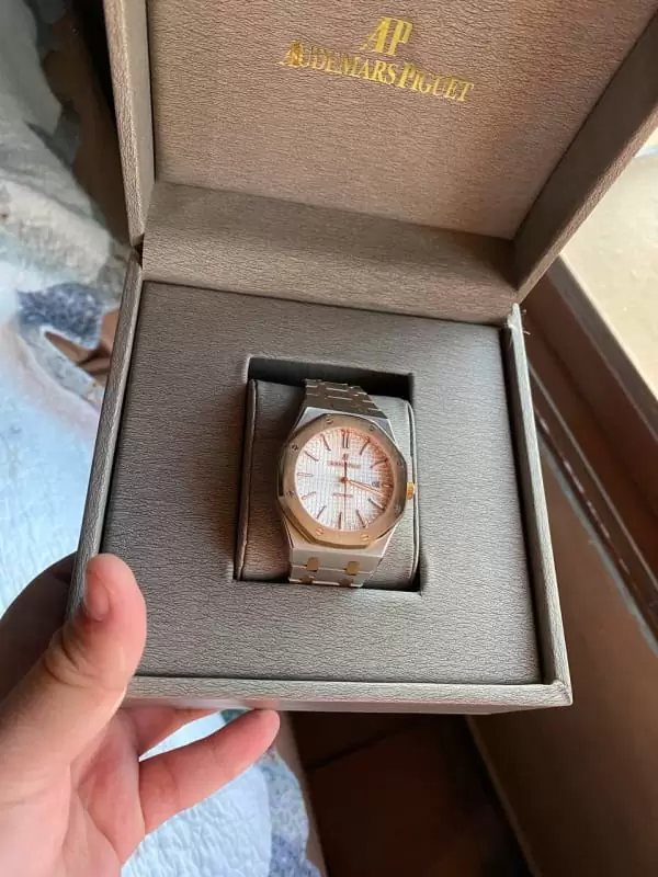 $115.00 Moda | reloj para hombre / bonito reloj dorado con plateado audemars piguet