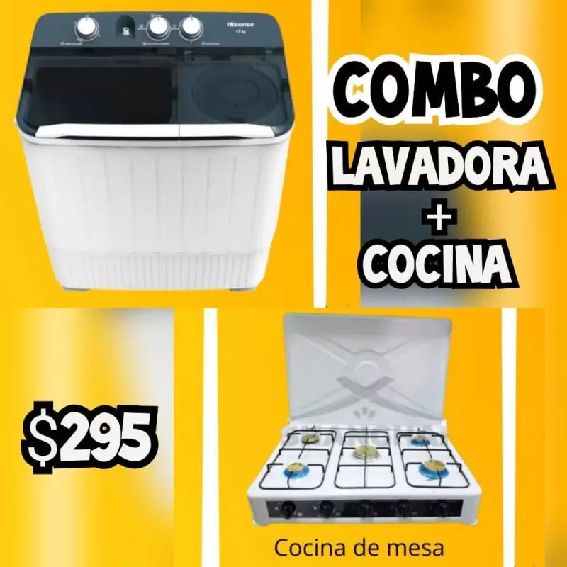 $295.00 Lavadoras y secadoras | combo lavadora cocina de mesa 6 quemadores