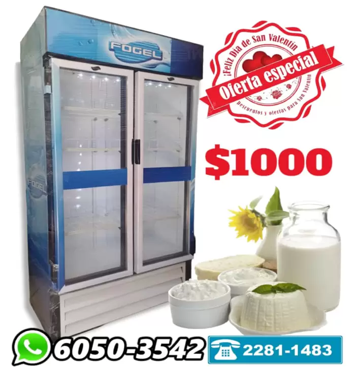 $1,000.00 Electrodomésticos | camara refrigerante doble puerta marca fogel en super oferta