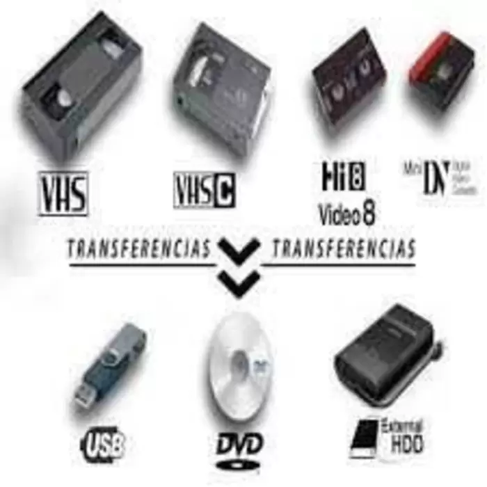 $8.00 TRANSFERENCIA O DIGITALIZACIÓN DE VHS, VHS-C/8MM/HI8/DIGITAL 8/MINIDV A DVD/USB Y CASSETTE/VINILO A CD/USB