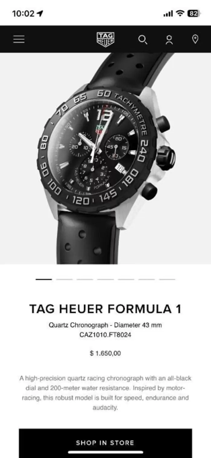 $1,400.00 Reloj TAG HEUER FORMULA 1 TACHYMETRE, Modelo CAZ1010.FT8024